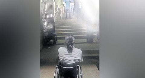 Sunil Jain outside the KSLTA gallery