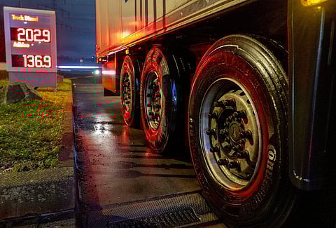 A truck at a gas station in Frankfurt in Germany (Photo | AP)