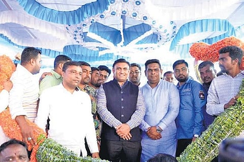 Health Minister Dr K Sudhakar at an event in Chikkaballapura on Saturday