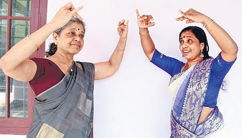 Girija Madhavan (left) with her mohiniyattam guru Smitha Ajith
