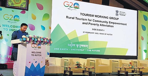 Union Minister of Tourism G. Kishan Reddy addressed the G20 meet in Gujarat |PTI