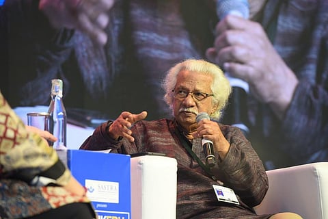 Filmmaker Adoor Gopalakrishnan addresses the 12th edition of the education conclave. (Photo | Satish Babu Express)