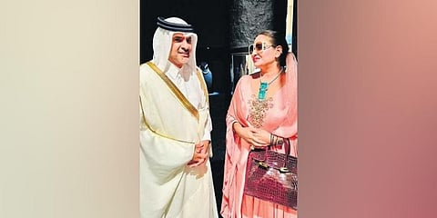  H.E. Prime Minister of Qatar, Khalid Bin Khalifa Bin Abdulaziz Al Thani with Sudha Reddy 