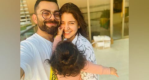 Virat Kohli and Anushka Sharma with daughter Vamika. (Photo | Virat Kohli Instagram)