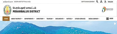 Screenshot of Perambalur district official website