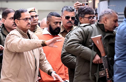 Sukesh Chandrashekhar leaves from Patiala House Court in Delhi. (File Photo | Parveen Negi, EPS)