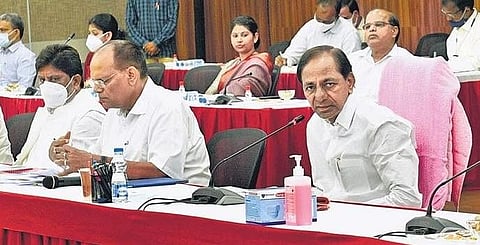 Chief Minister K Chandrasekhar Rao speaks during a Dalit Bandhu preparatory meeting at Pragathi Bhavan. (File photo)