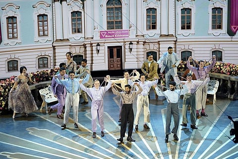 A performance of the song 'Naatu Naatu' from 'RRR' at the Oscars on Sunday, March 12, 2023, at the Dolby Theatre in Los Angeles. (Photo | AP)