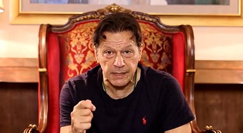 Pakistan's ousted prime minister Imran Khan seen in a video he tweeted on March 14, 2023. (Video grab)