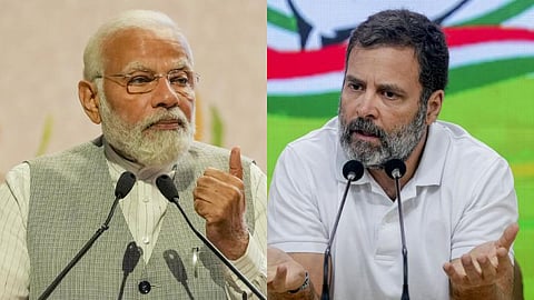 A collage of Prime Minister Narendra Modi and Congress leader Rahul Gandhi.