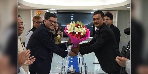 Shri R.K. Singh, Union Minister for Power and NRE administered the Oath of Office and Secrecy to Shri Jishnu Barua, Chairperson, Central Electricity Regulatory Commission (CERC). (Photo | Website)