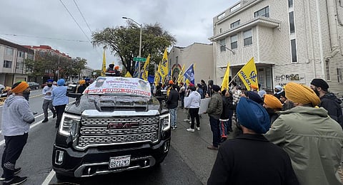 Protesters outside Indian Consulate in San Francisco. (Photo | Grewaal47 Twitter)