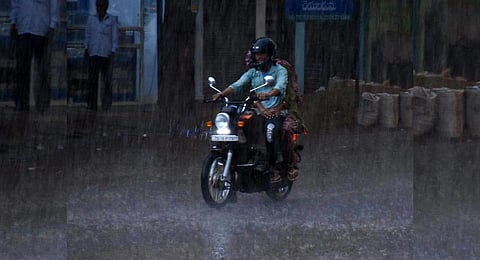 Several netizens took to the social media to post pictures of areas which witnessed hailstorms. (Photo | Express)