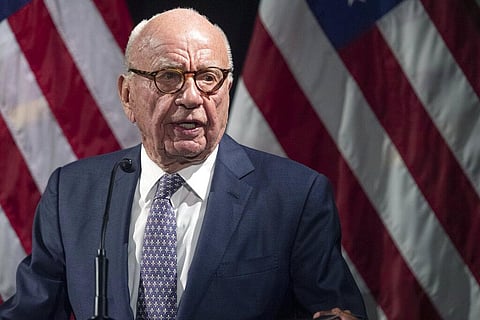 FILE: Media mogul and News Corp Executive Chairman Rupert Murdoch speaks at an event in New York, Oct. 30, 2019. (Photo | AP)