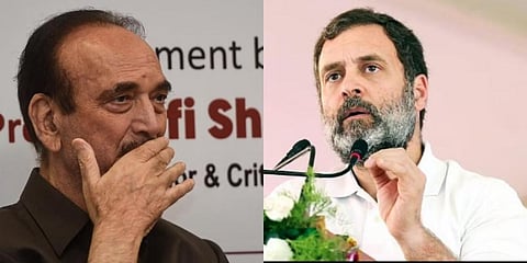 From left, Ghulam Nabi Azad, Rahul Gandhi. (Photo | PTI)