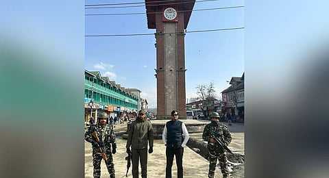 Fake PMO official Kiran Patel during his visit to Kashmir (Photo | Special arrangement)
