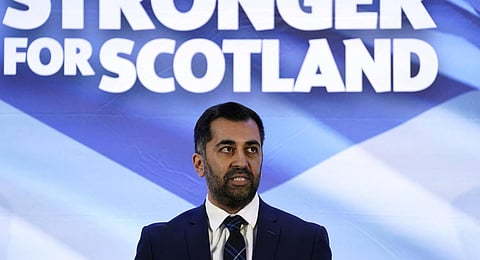 Newly elected Scottish National Party leader Humza Yousaf speaks after being announced new SNP leader.(Photo | AP)