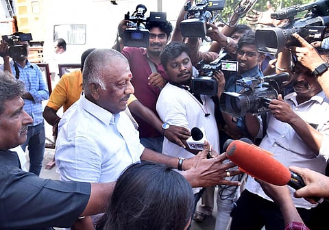 Former Chief Minister and senior AIADMK leader, O Panneerselvam leaving after the assembly session in Chennai. (Photo | P Jawahar, EPS)