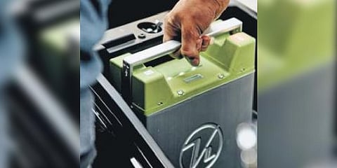 An image of a Lithium-ion battery used for representative purposes only.