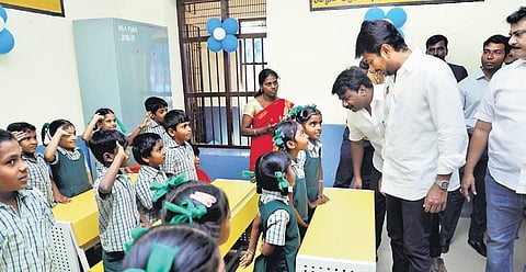 TN Sports Minister Udhaya inaugurates smart class in Chennai school