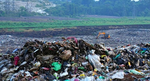 Brahmapuram waste dumpyard. (Photo | Abel RH, Express)