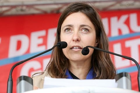 France's CGT trade union federation on Friday elected surprise candidate Sophie Binet as secretary general, making her the first woman to hold the post since the body's creation in 1895. (Photo | AFP)