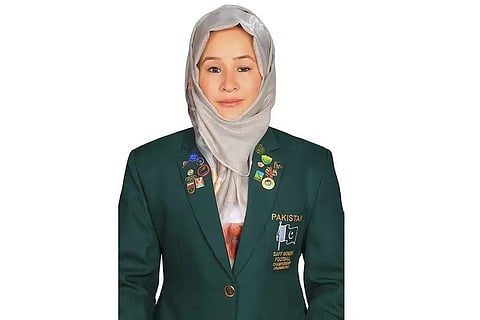 In this handout photo provided by Pakistan Hockey Federation on Thursday, March 2, 2023, shows women's field hockey player Shahida Raza, in Lahore, Pakistan. (Photo | AP)