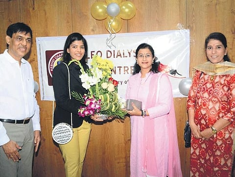 Dr Mahendrasinh Chauhan and his wife Dr Binodini Chauhan at the opening ceremony of the facility located in Surat. (Photo| Express)
