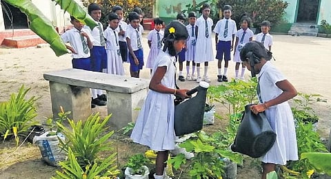 Children of the school participating in the initiative.