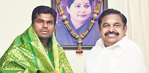 Annamalai with Edappadi K Palaniswami | File picture