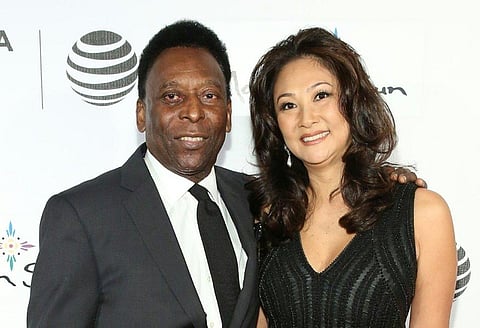 Pele and his wife Marcia Cibele Aoki. (File Photo | AFP)