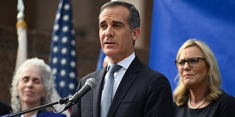 Former Los Angeles mayor Eric Garcetti (File photo| AFP)