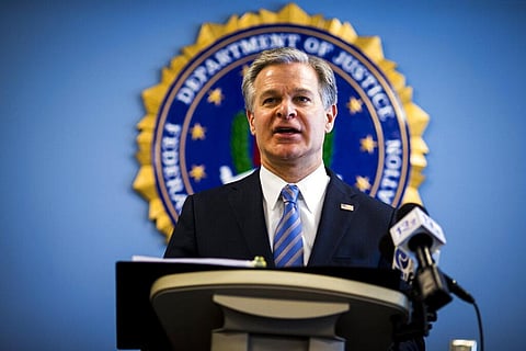 FBI Director Christopher Wray, speaks at the FBI Norfolk Field Office, Wednesday, Feb. 15, 2023, in Chesapeake, Va. (Photo | AP)
