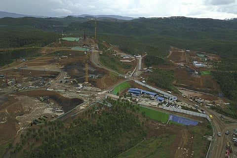 This aerial shot taken using a drone shows the construction site of the new capital city in Penajam Paser Utara, East Kalimantan, Indonesia, Wednesday, March 8, 2023. (Photo | AP)