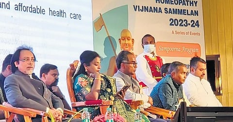 Telangana Governor Dr Tamilisai Soundararajan participates in the conference as the chief guest in Hyderabad on Sunday. (Photo | Express)