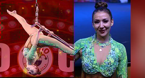 Watching Kamila Khametova, an aerial ring acrobat artiste from Uzbekistan.