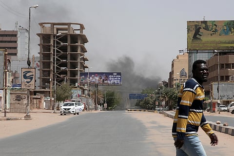 Smoke is seen rising from a neighborhood in Khartoum. ( Photo | AP )