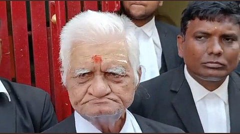 Slain neta-gangster Atiq Ahmed's lawyer Dayashankar Mishra. (Photo | PTI Video grab)