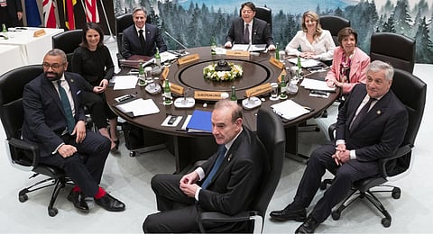 fifth working session of a G7 Foreign Ministers' Meeting at the Prince Karuizawa hotel in Karuizawa, Japan Tuesday, April 18, 2023.(Photo | AP)
