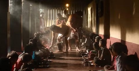 A still from the trailer of the movie 'Raghavendra Stores'