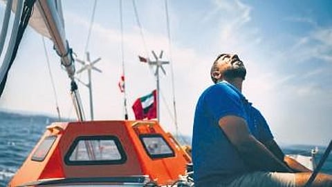 Abhilash during his Navy Aviator days