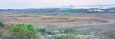 As summer peaks, the water level in the Lower Manair Dam in Karimnagar recedes