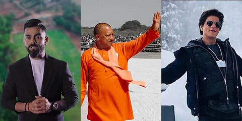(From left) Virat Kohli, Yogi Adityanath and Shah Rukh Khan