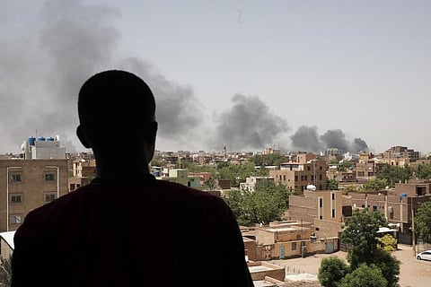 Smoke is seen in Khartoum, Sudan, Saturday, April 22, 2023. (Photo | AP)