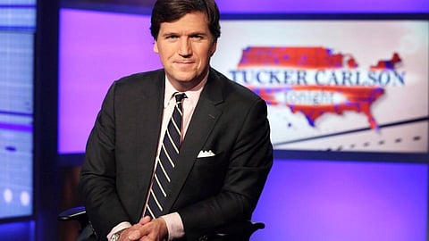 FILE: Tucker Carlson, host of “Tucker Carlson Tonight,” poses for photos in a Fox News Channel studio on March 2, 2017, in New York. (Photo | AP)