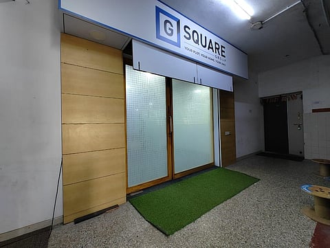 The view of the G SQUARE office in Tiruchy. IT team is conducting a raid in this organisation on Monday. (Express | M K Ashok Kumar)