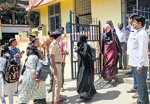 Representational image of women participating in the protest against Hijab ban. (File photo)