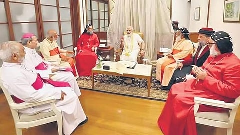 PM Modi in talks with heads of Christian denominations at Taj Malabar in Kochi on Monday