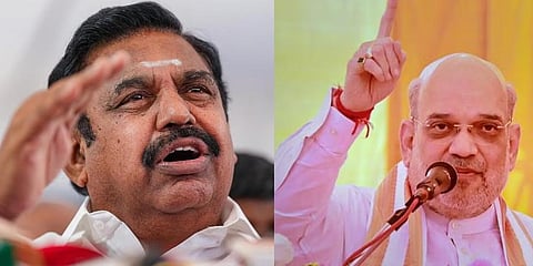 AIADMK General Secretary Edappadi K Palaniswami and Union Home Minister Amit Shah.