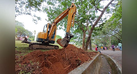 Environmentalists have submitted several complaints to the tourism department, urging it to halt ongoing construction work on Kanakakunnu Palace premises. (Photo | B P Deepu, EPS)